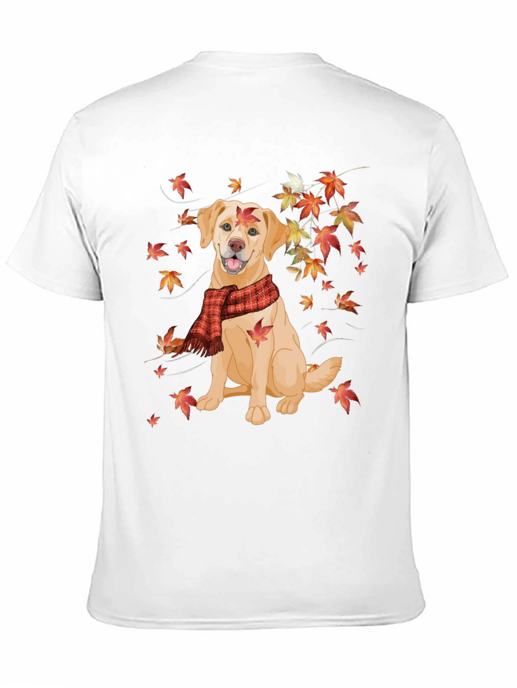 Autumn Dog Graphic Tee - Labrador in Scarf