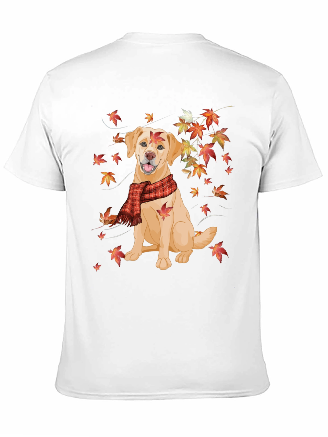 Autumn Dog Graphic Tee - Labrador in Scarf