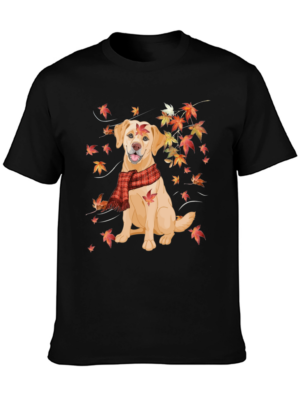 Autumn Dog Graphic Tee - Labrador in Scarf