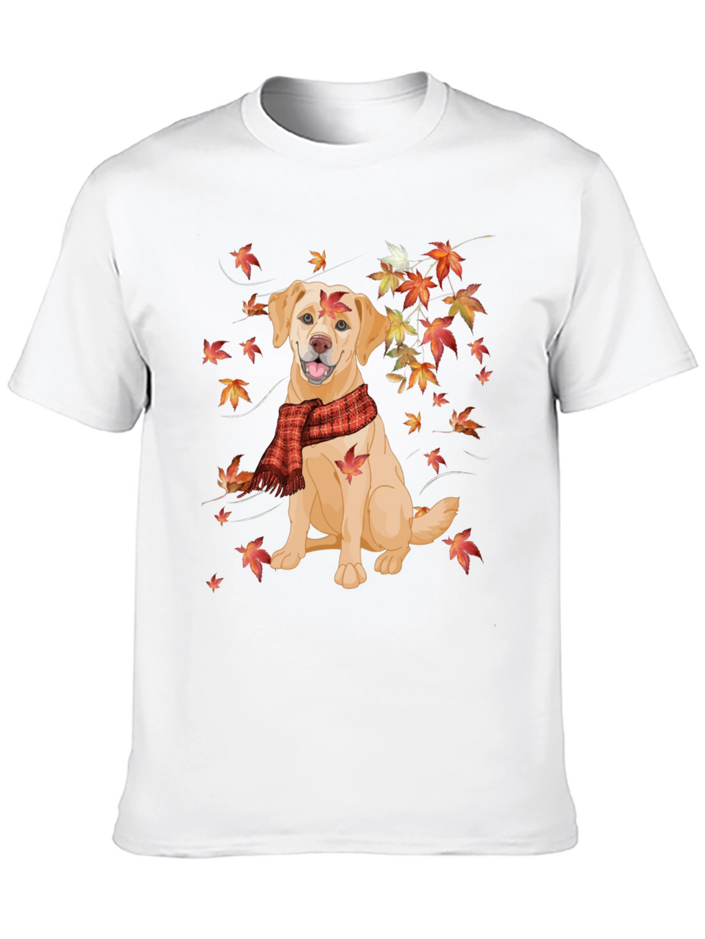 Autumn Dog Graphic Tee - Labrador in Scarf