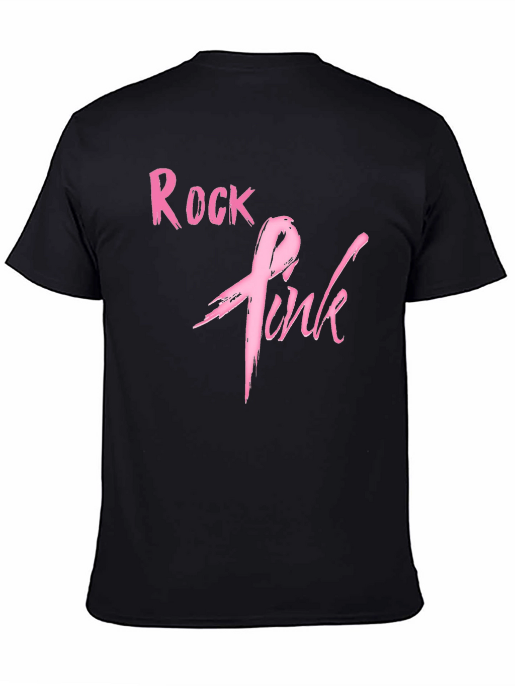 Rock Pink Ribbon Graphic T-Shirt