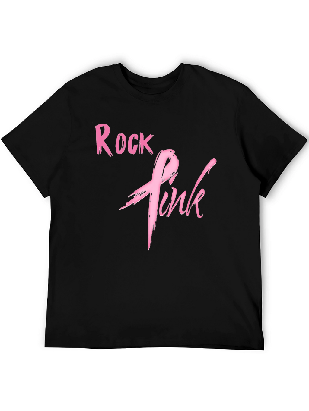 Rock Pink Ribbon Graphic T-Shirt