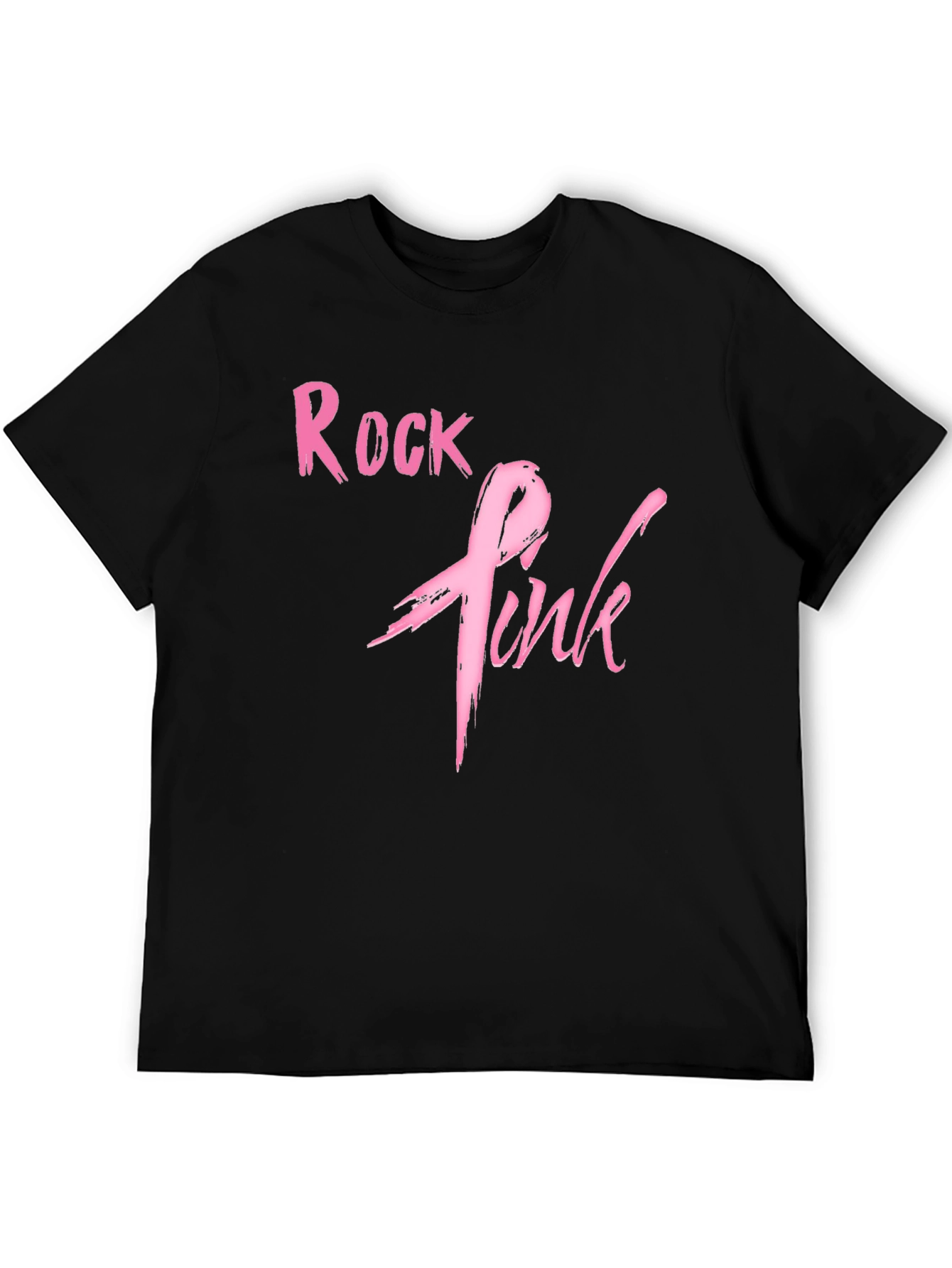 Rock Pink Ribbon Graphic T-Shirt