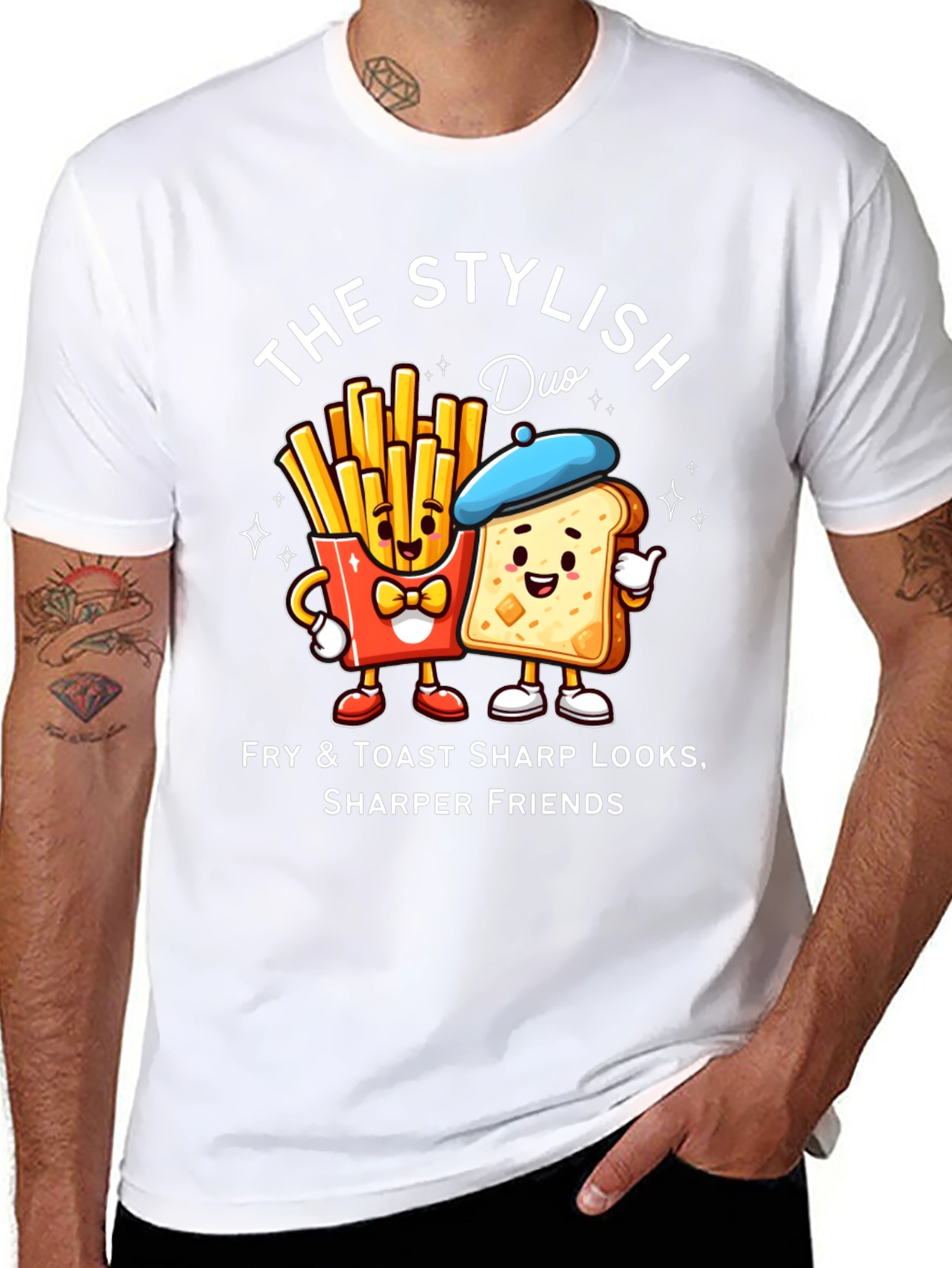 Stylish Fry & Toast Duo T-Shirt
