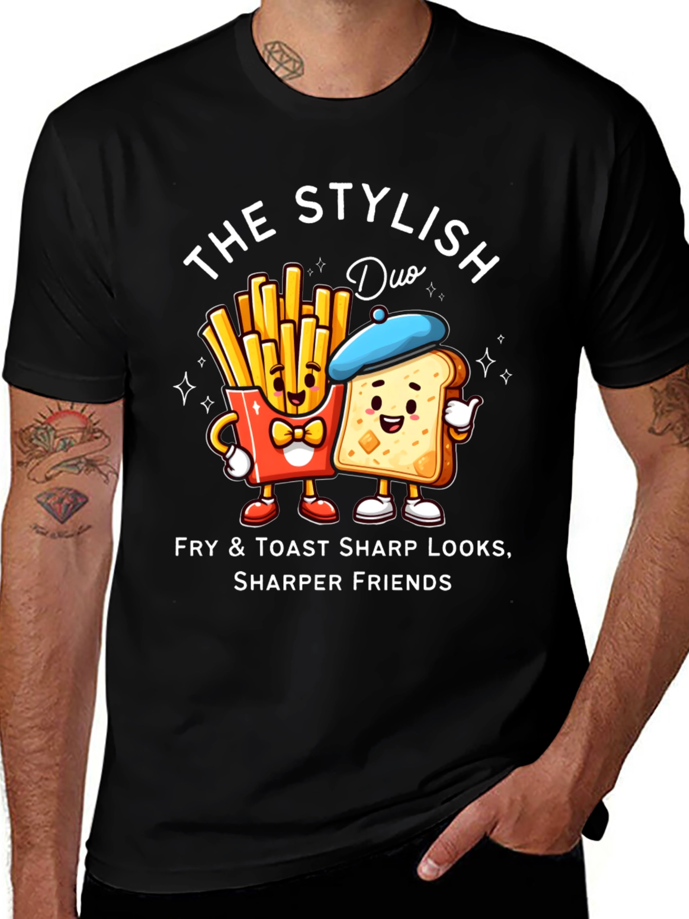 Stylish Fry & Toast Duo T-Shirt