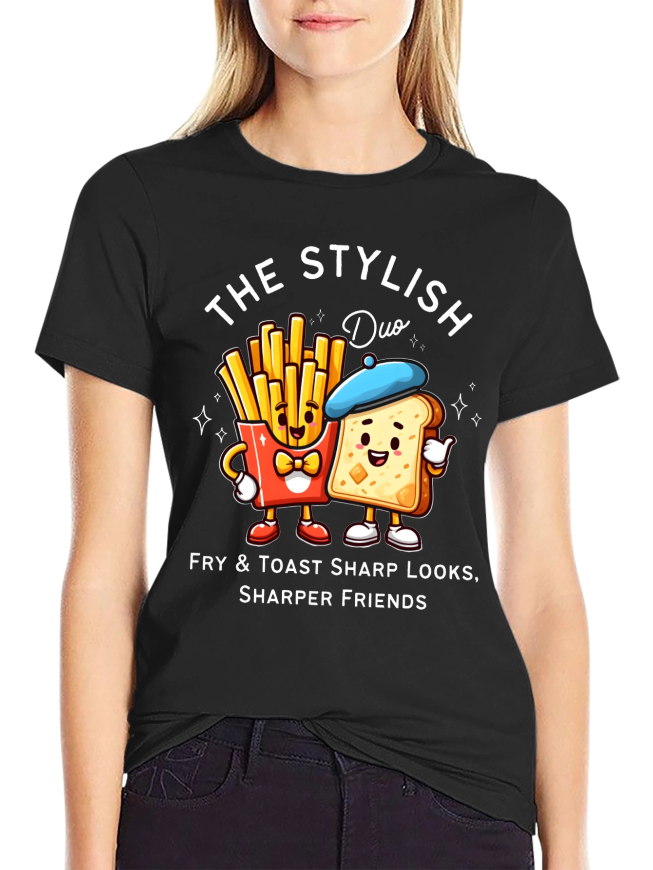 Stylish Fry & Toast Duo T-Shirt