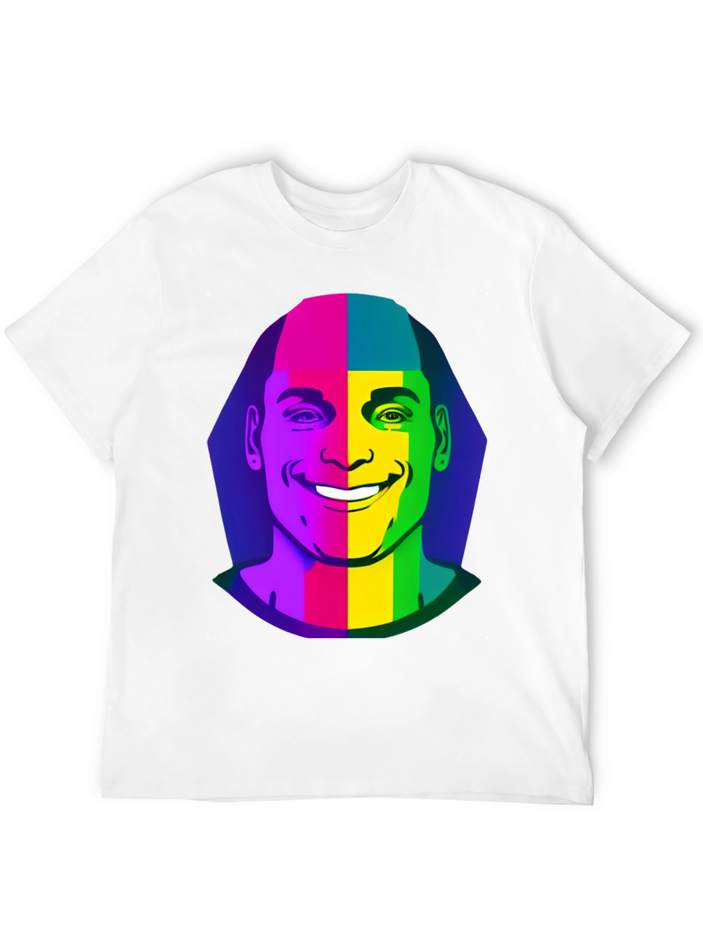 Rainbow Face Graphic Black T-Shirt