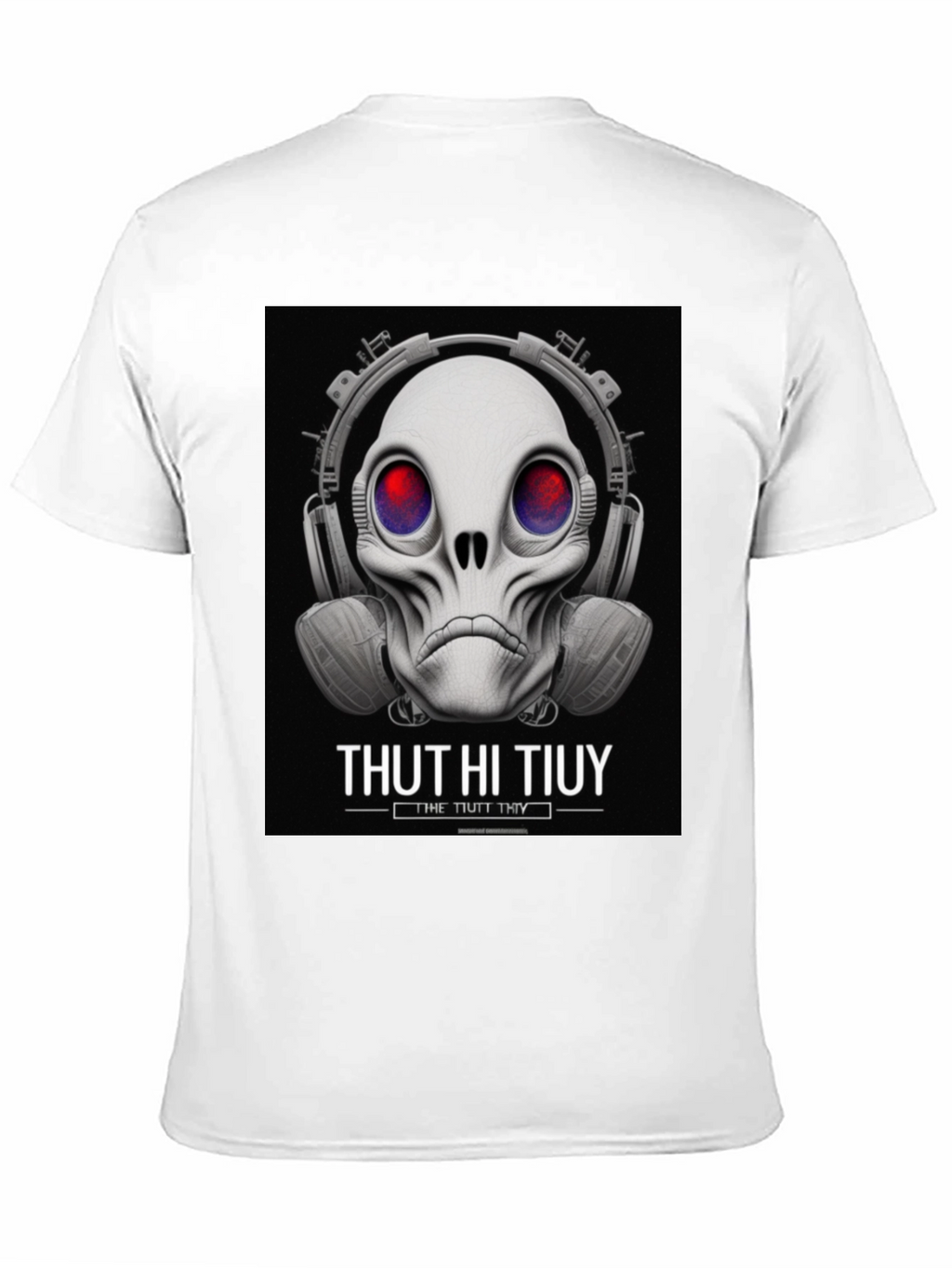 Unique Alien Skull Headphone Graphic T-Shirt