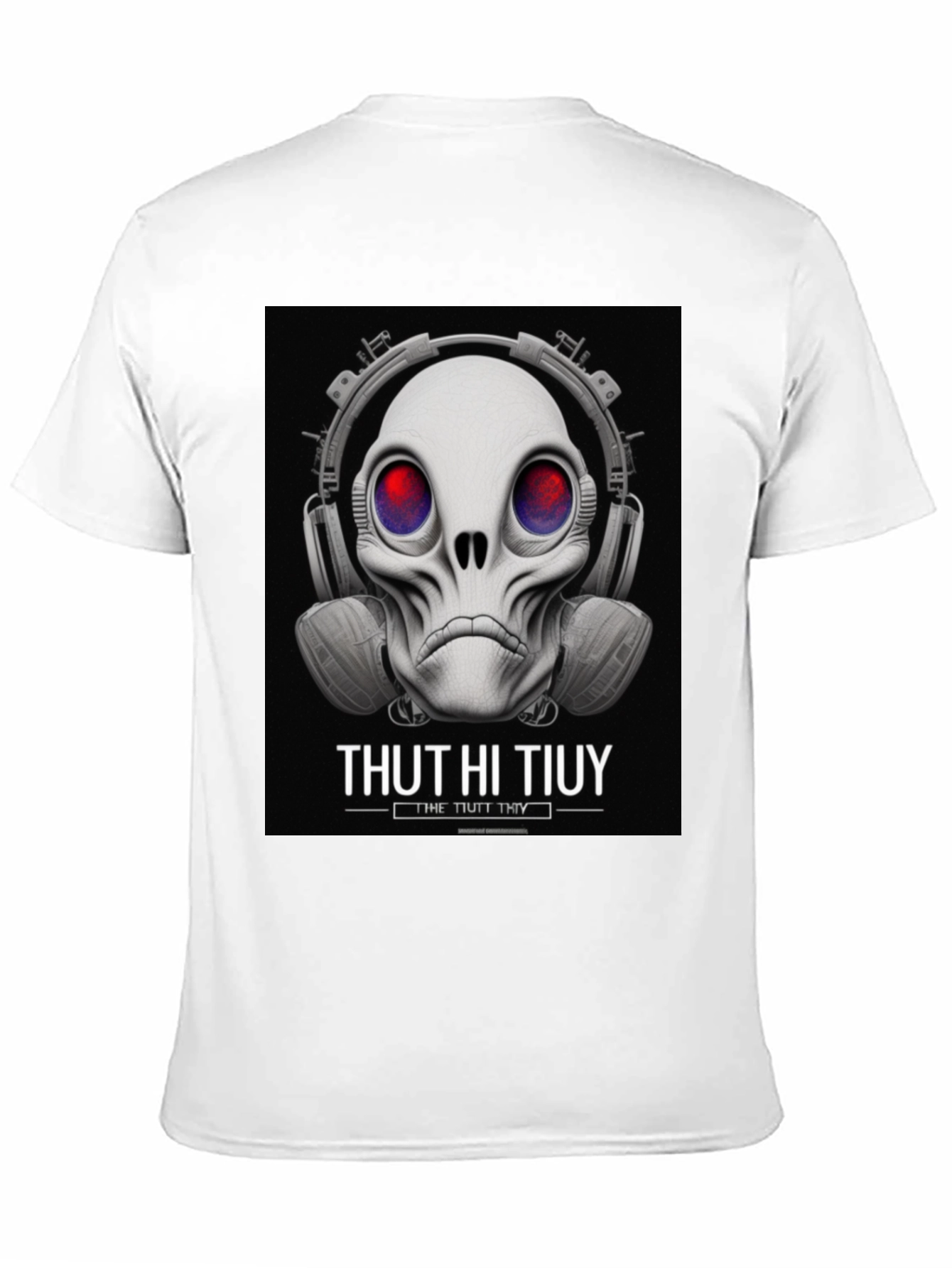 Unique Alien Skull Headphone Graphic T-Shirt