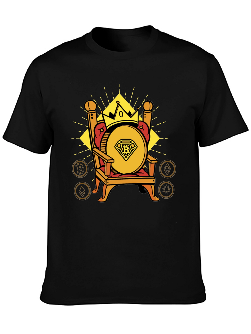 Crypto King Bitcoin Throne Graphic T-Shirt