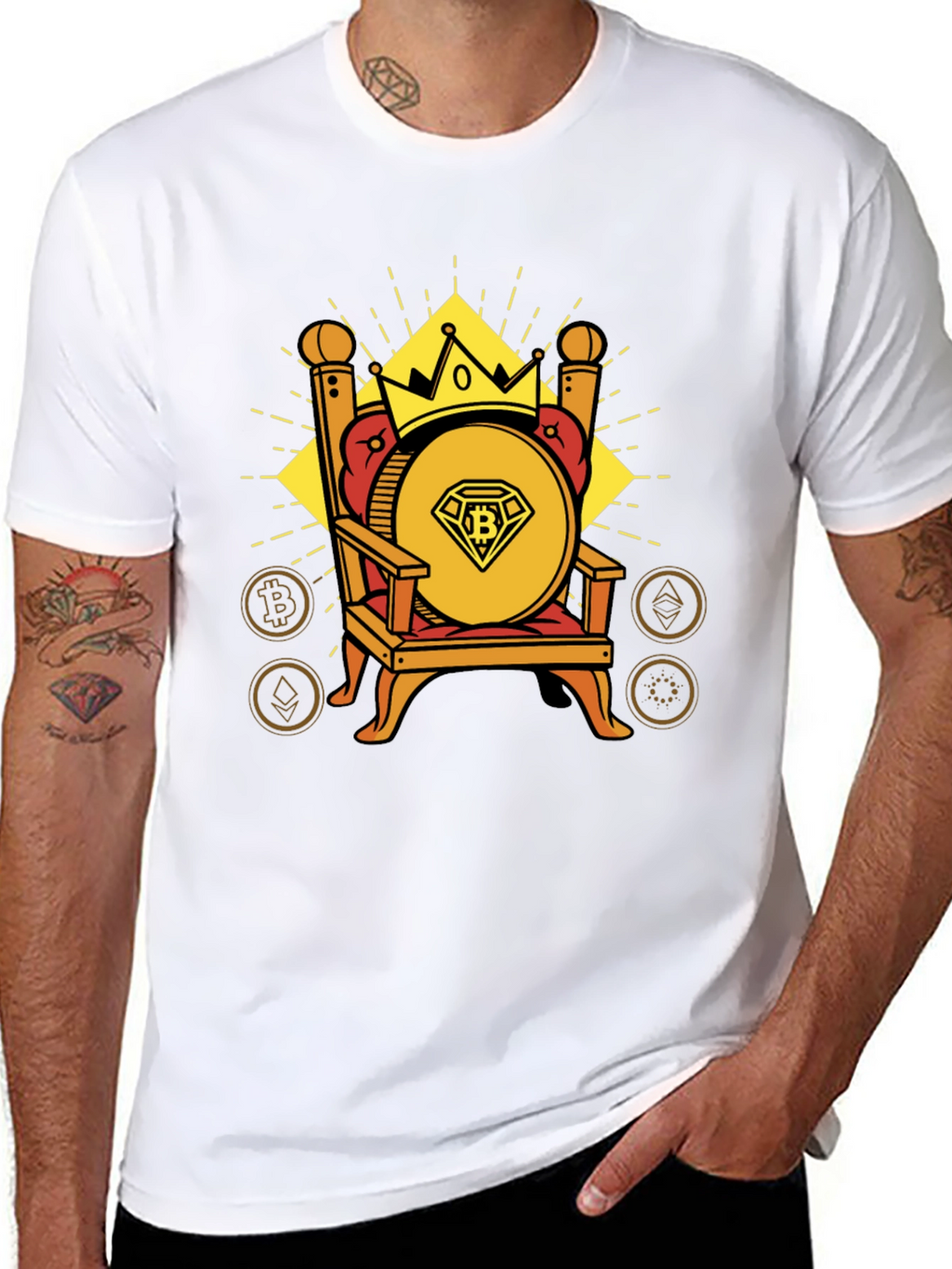 Crypto King Bitcoin Throne Graphic T-Shirt