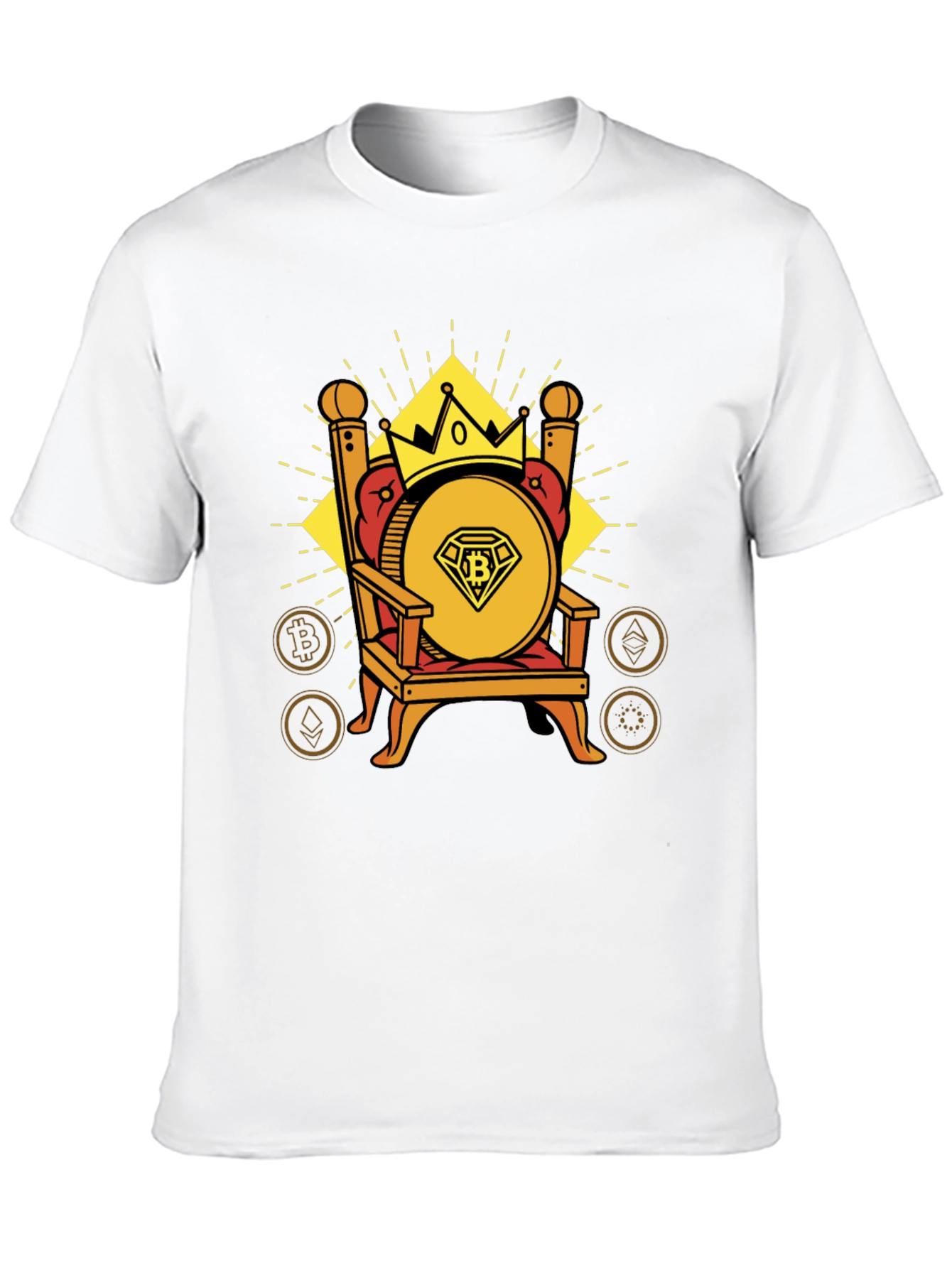 Crypto King Bitcoin Throne Graphic T-Shirt