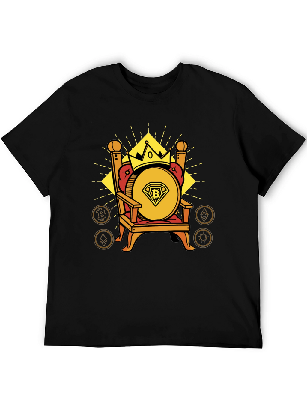 Crypto King Bitcoin Throne Graphic T-Shirt
