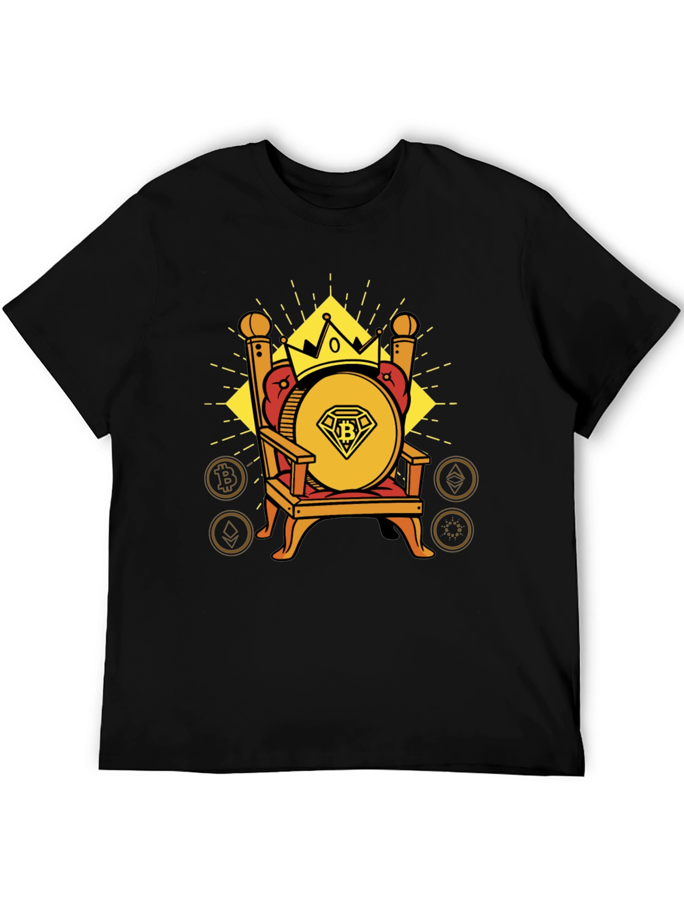 Crypto King Bitcoin Throne Graphic T-Shirt