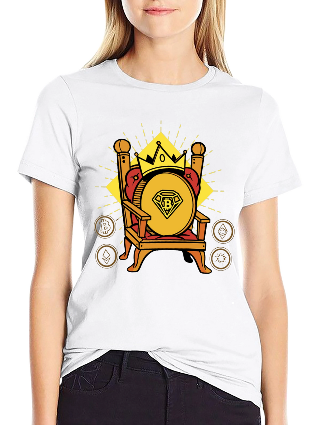 Crypto King Bitcoin Throne Graphic T-Shirt