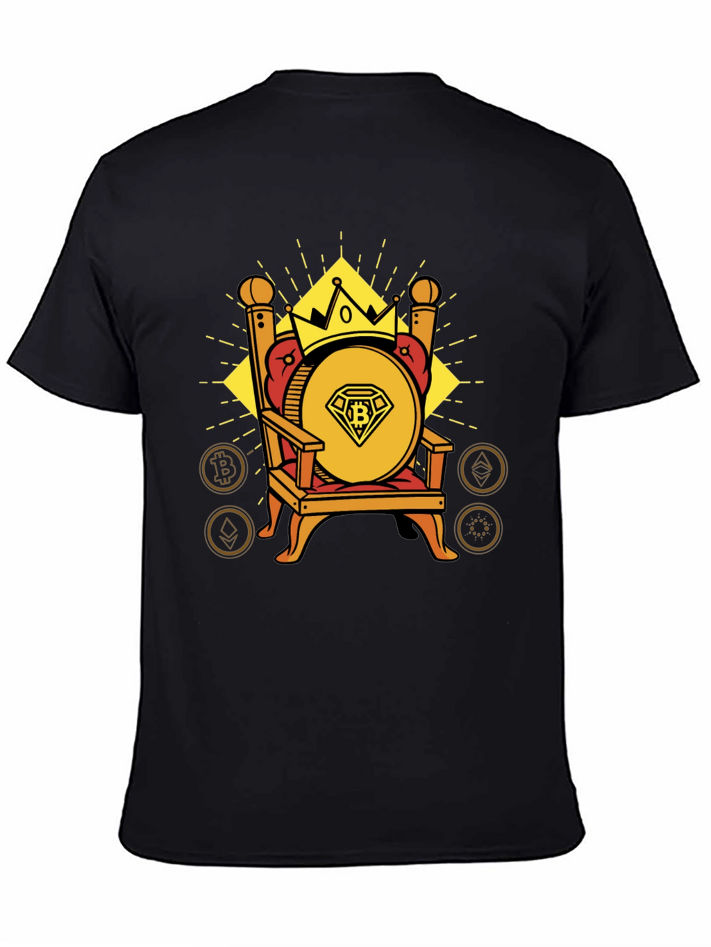 Crypto King Bitcoin Throne Graphic T-Shirt
