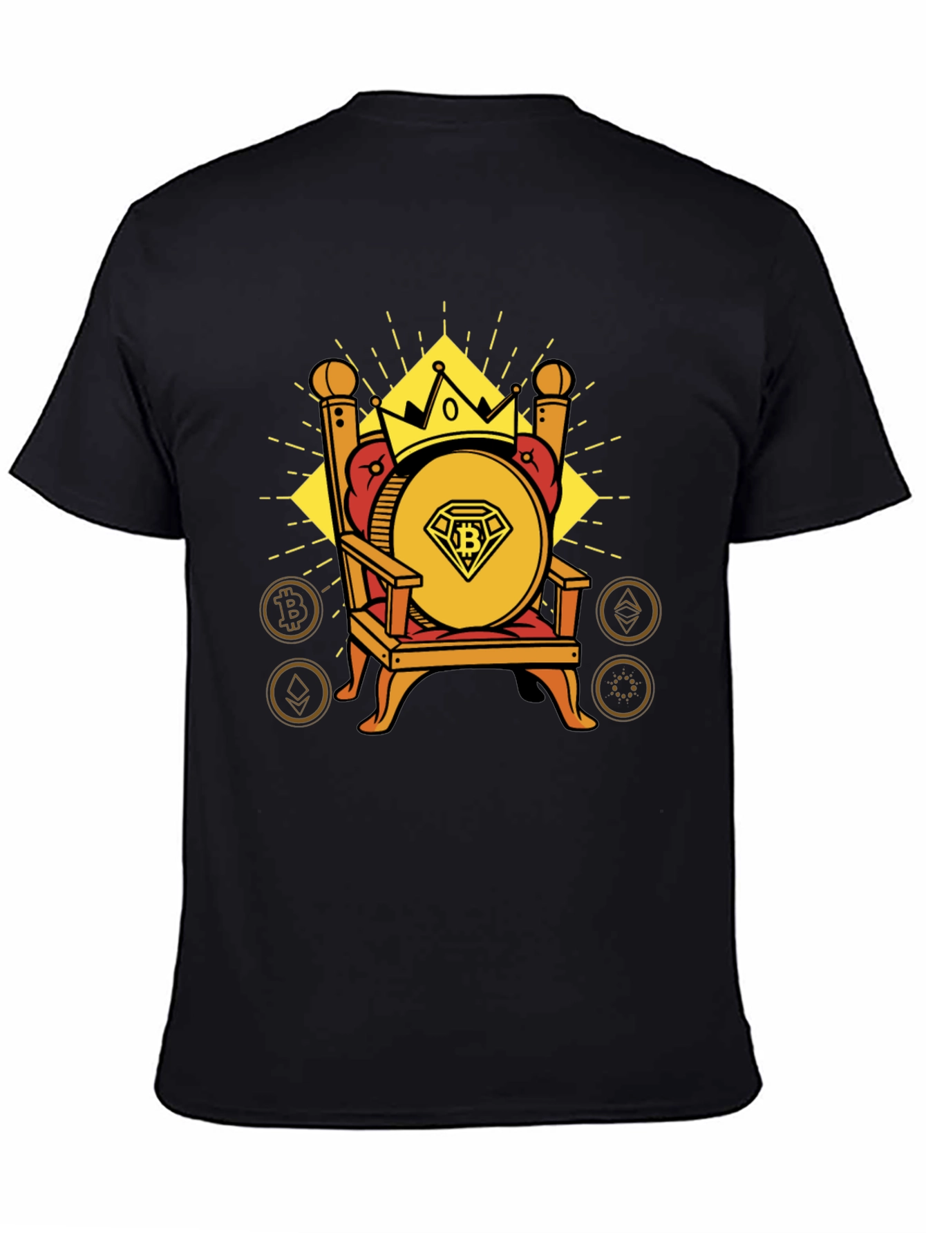 Crypto King Bitcoin Throne Graphic T-Shirt
