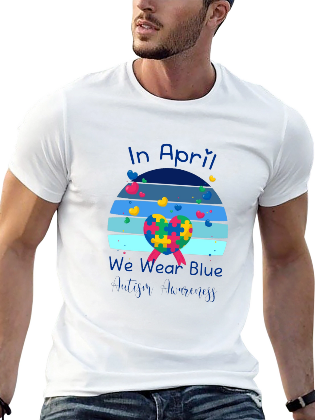 Autism Awareness T-Shirt - In April We Wear Blue