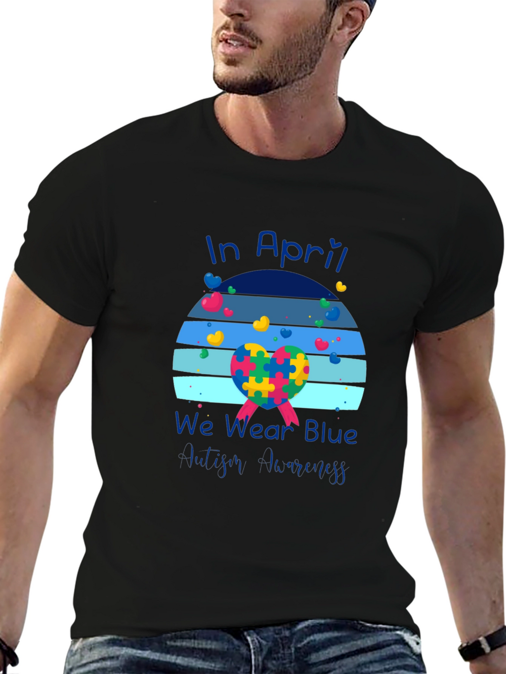 Autism Awareness T-Shirt - In April We Wear Blue