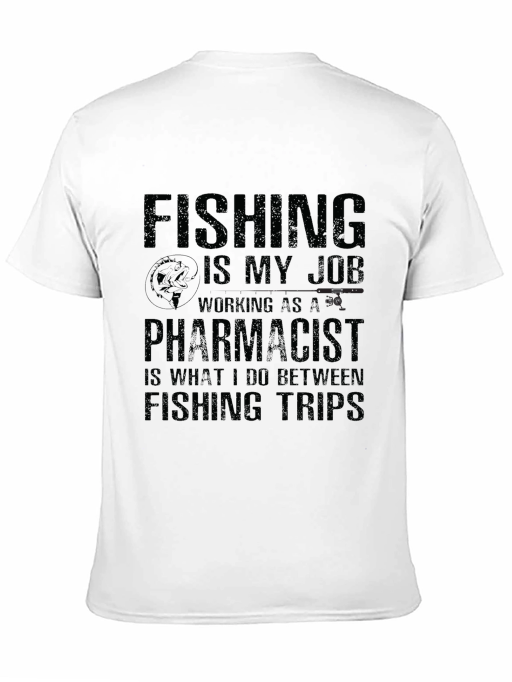 Fishing Pharmacist T-Shirt - Black Cotton Tee