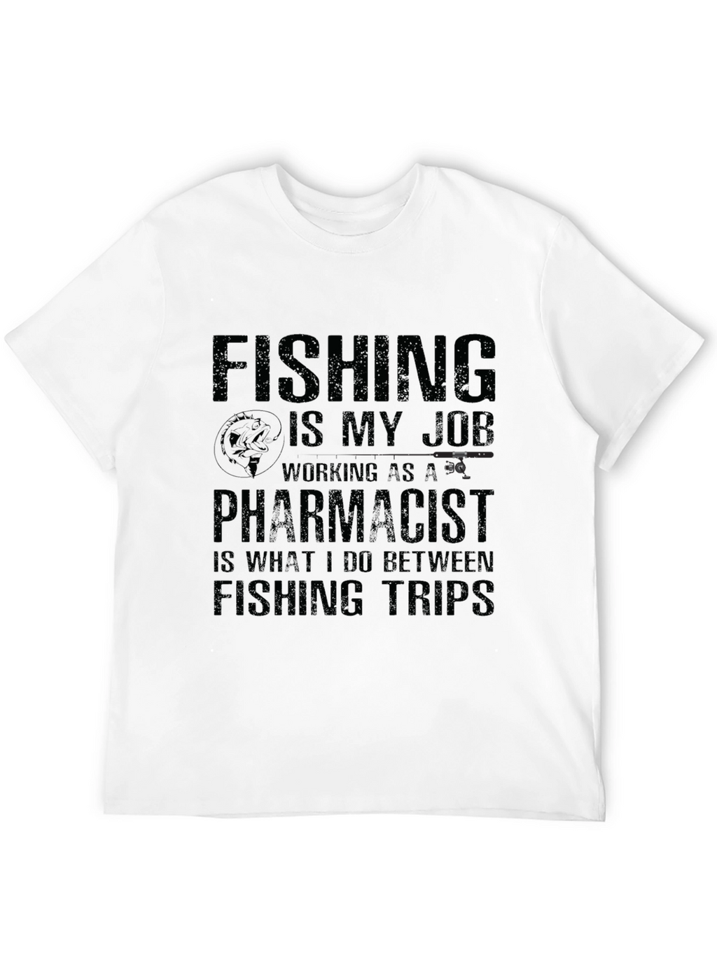 Fishing Pharmacist T-Shirt - Black Cotton Tee