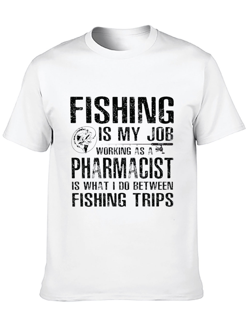 Fishing Pharmacist T-Shirt - Black Cotton Tee