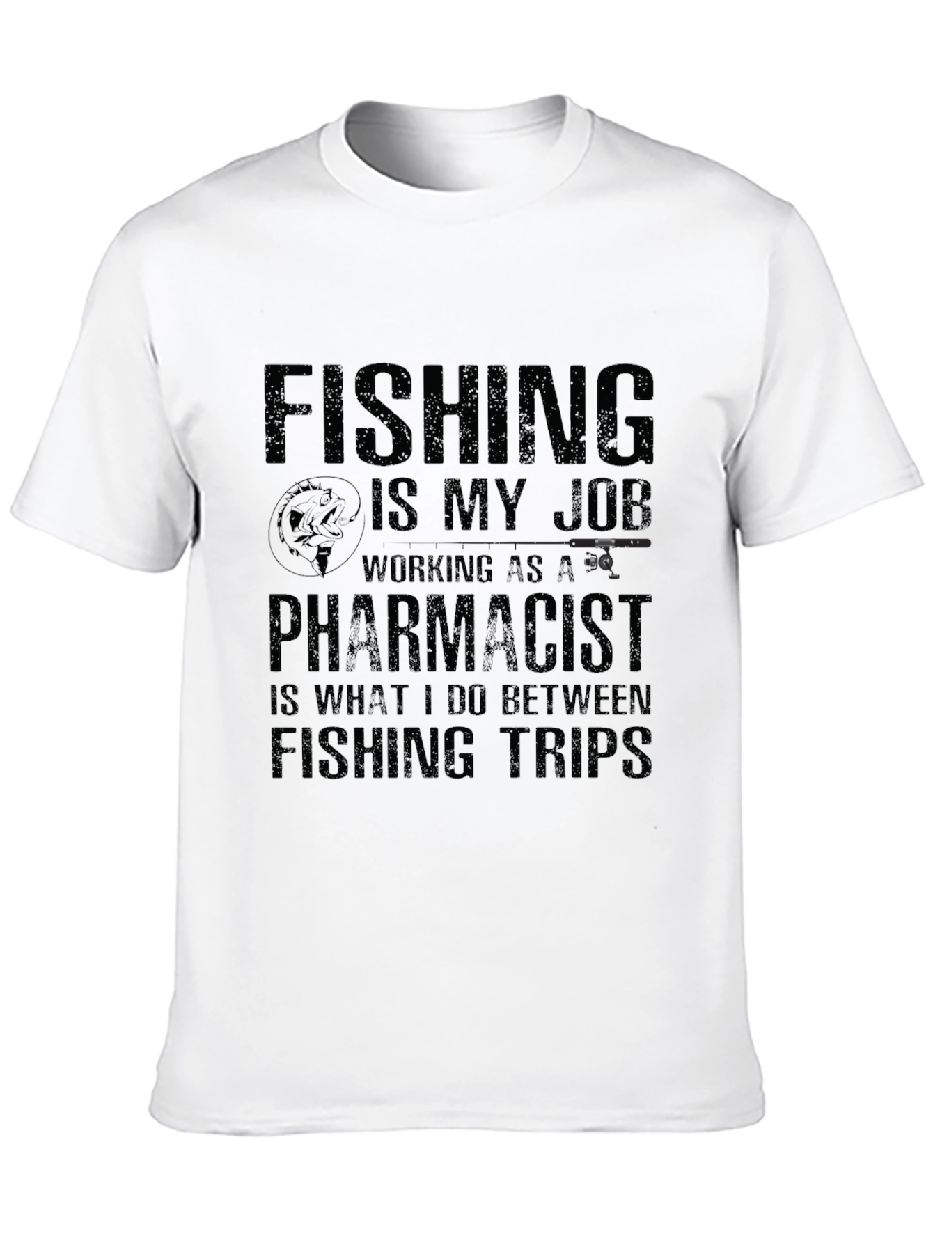Fishing Pharmacist T-Shirt - Black Cotton Tee
