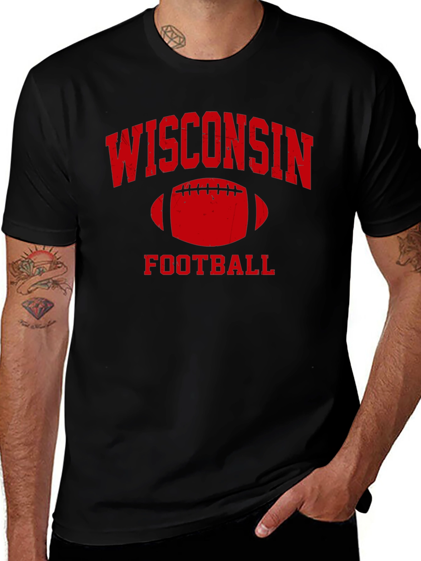 Wisconsin Football Black T-Shirt
