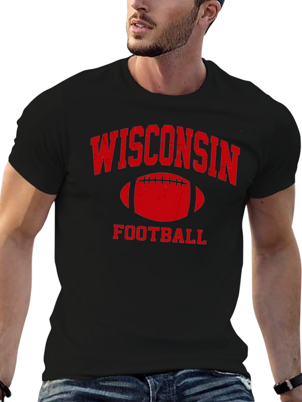 Wisconsin Football Black T-Shirt