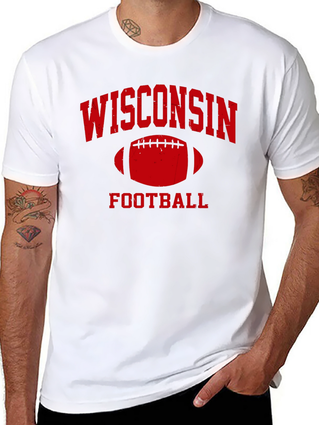 Wisconsin Football Black T-Shirt