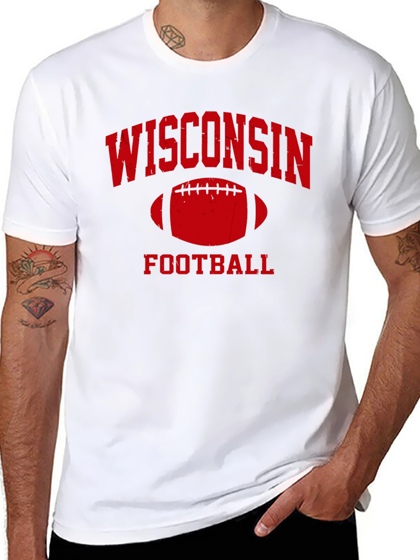 Wisconsin Football Black T-Shirt