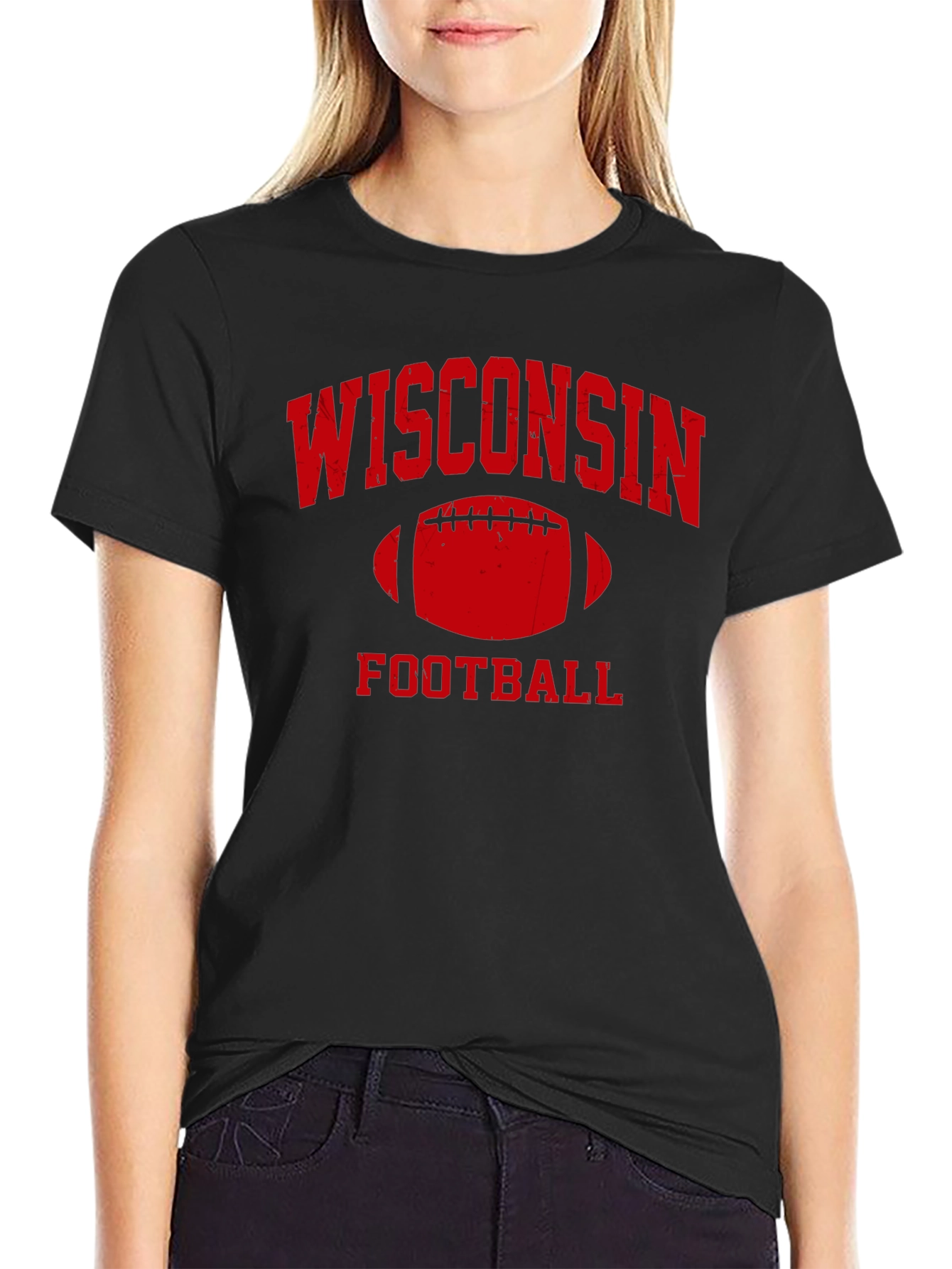 Wisconsin Football Black T-Shirt