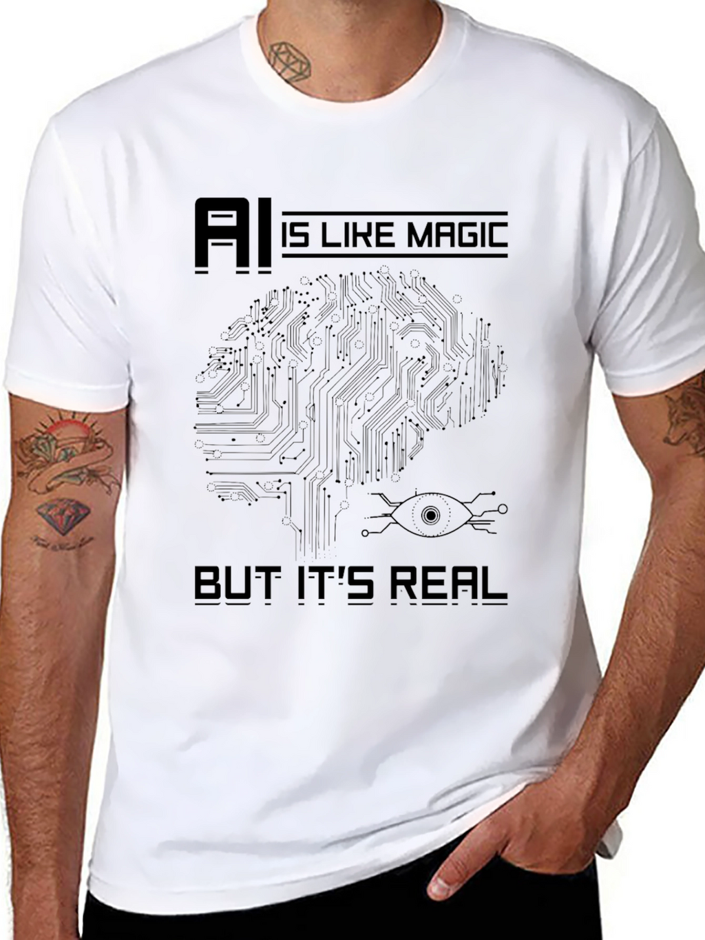 AI Is Like Magic But Its Real Black T-Shirt