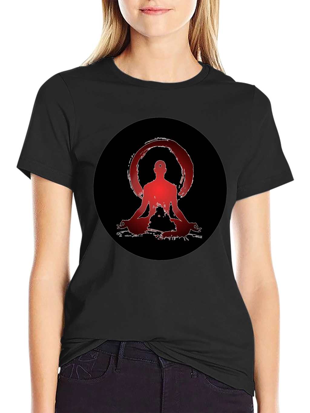 Zen Meditation Graphic Tee - Unisex Black T-Shirt
