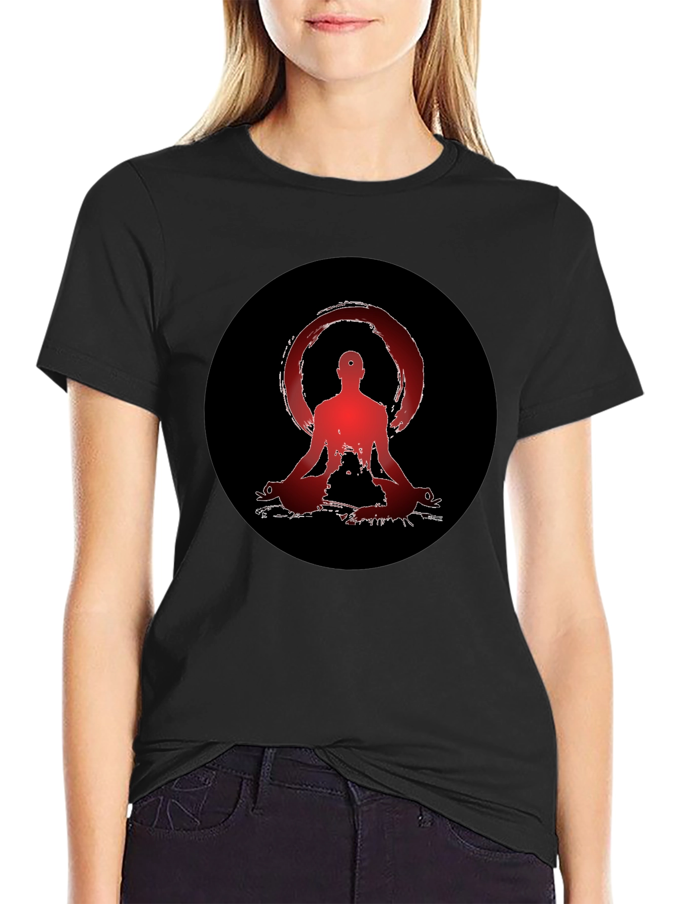 Zen Meditation Graphic Tee - Unisex Black T-Shirt