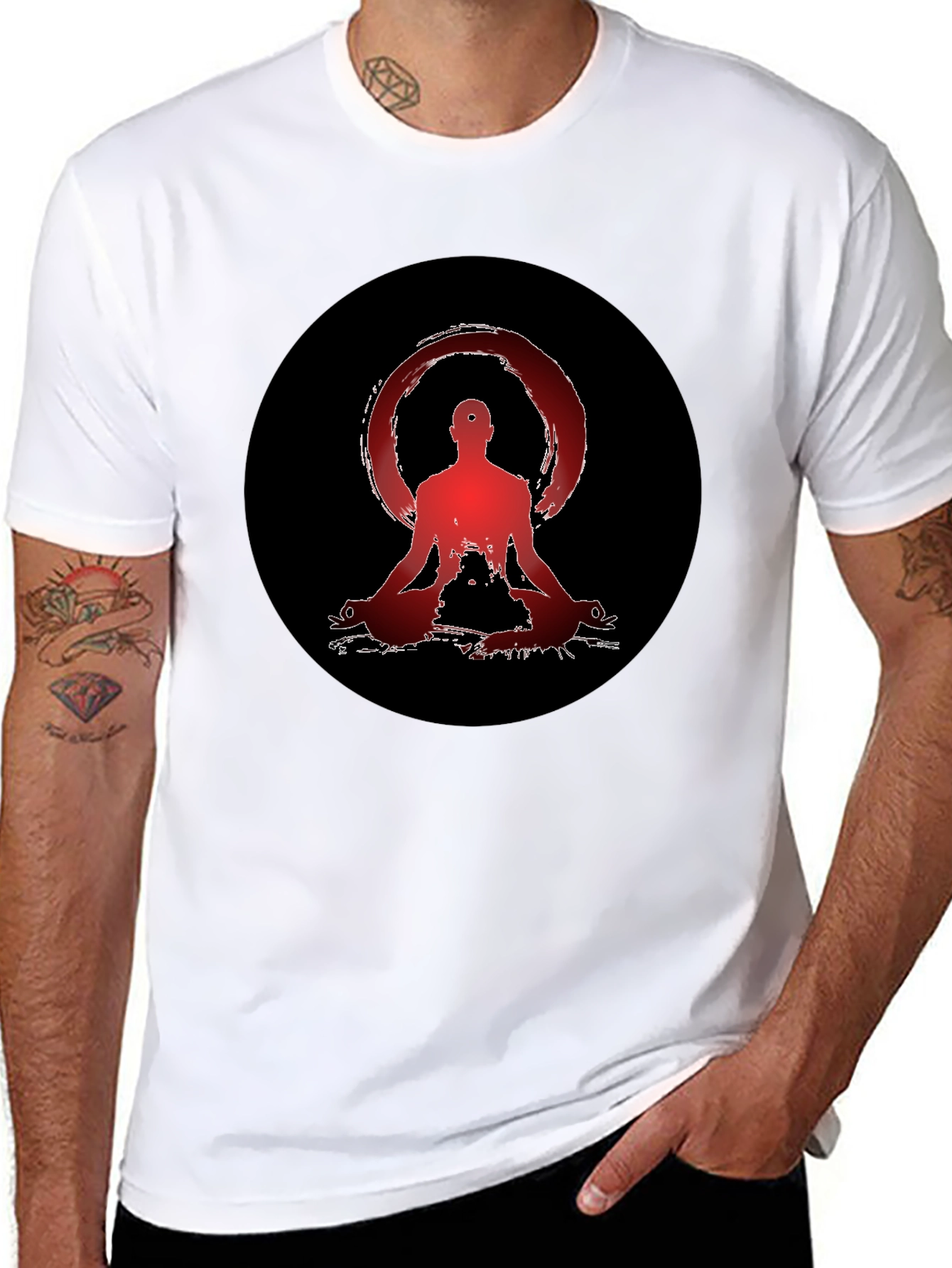 Zen Meditation Graphic Tee - Unisex Black T-Shirt