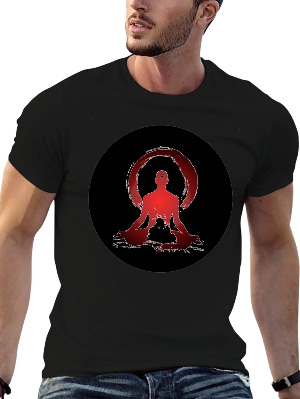 Zen Meditation Graphic Tee - Unisex Black T-Shirt