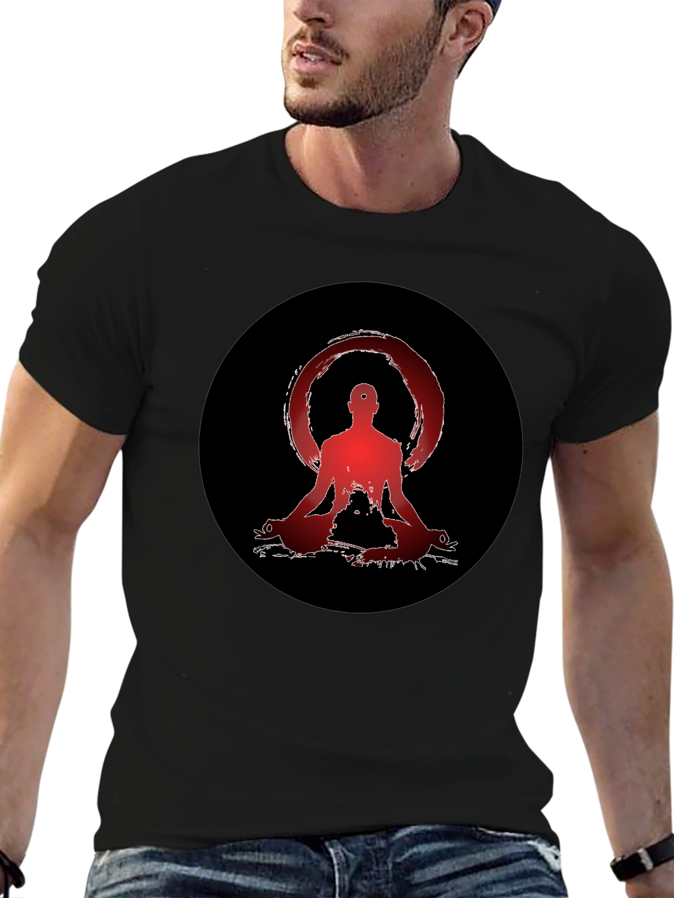 Zen Meditation Graphic Tee - Unisex Black T-Shirt