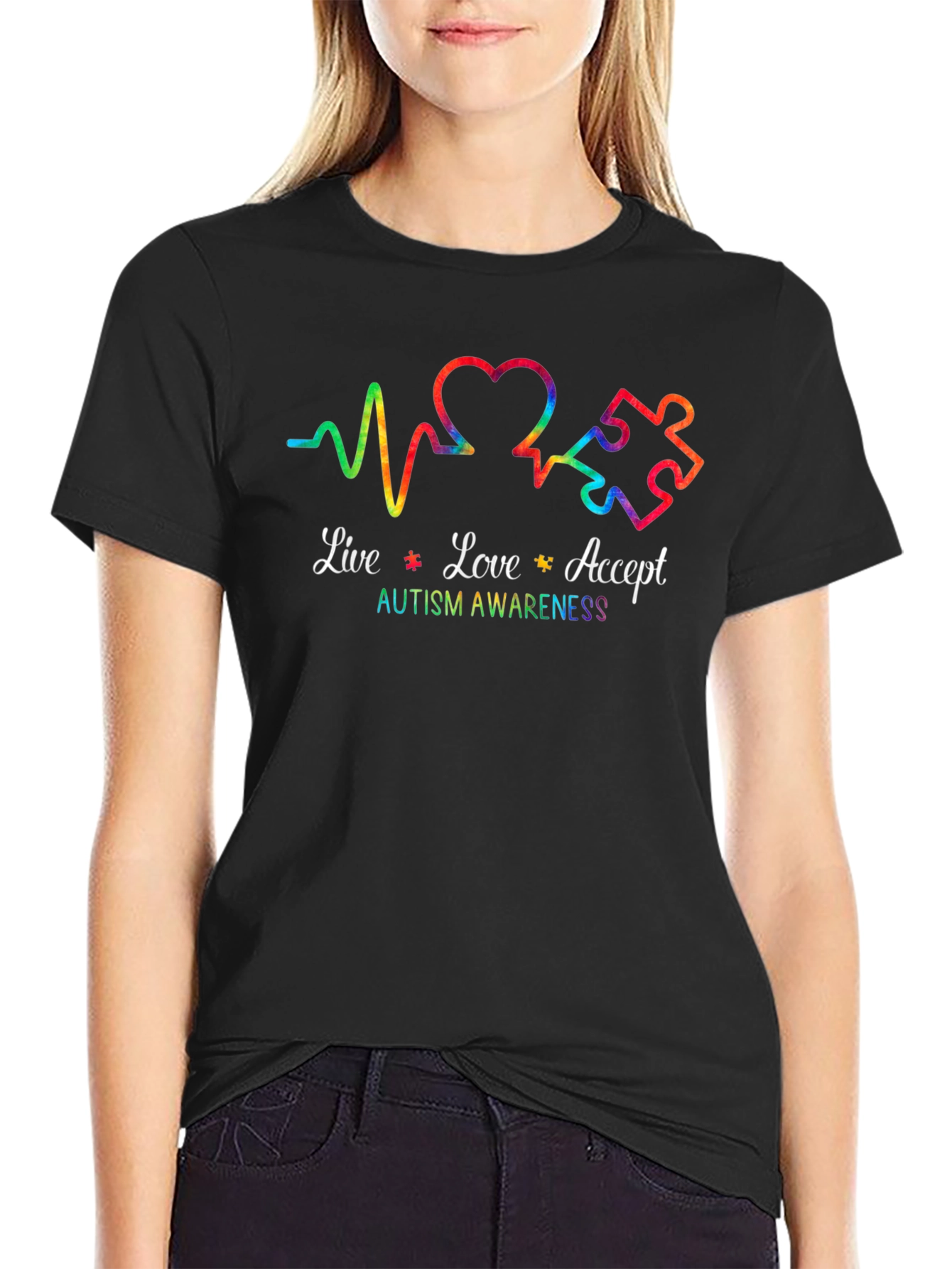 Autism Awareness Heartbeat Graphic Tee