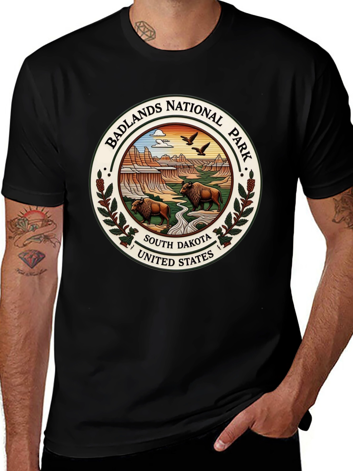 Badlands National Park Tee - South Dakota Bison Design