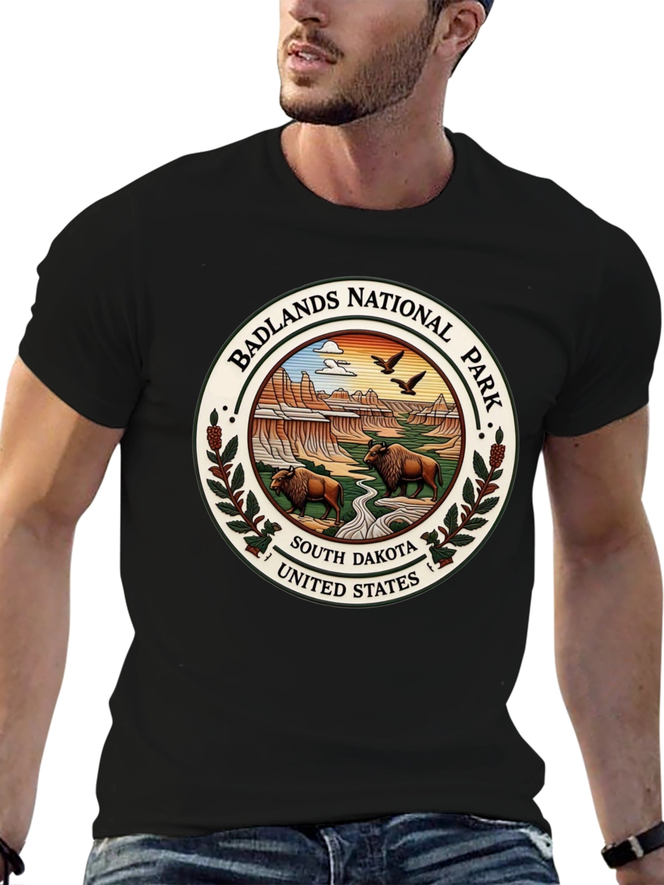 Badlands National Park Tee - South Dakota Bison Design