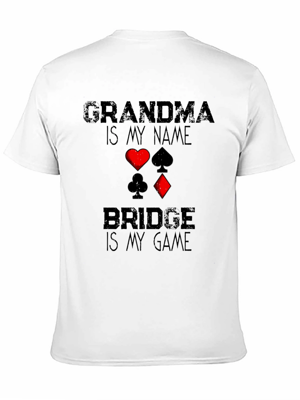 Grandma Bridge Game T-Shirt: Playing Card Suits Graphic Tee