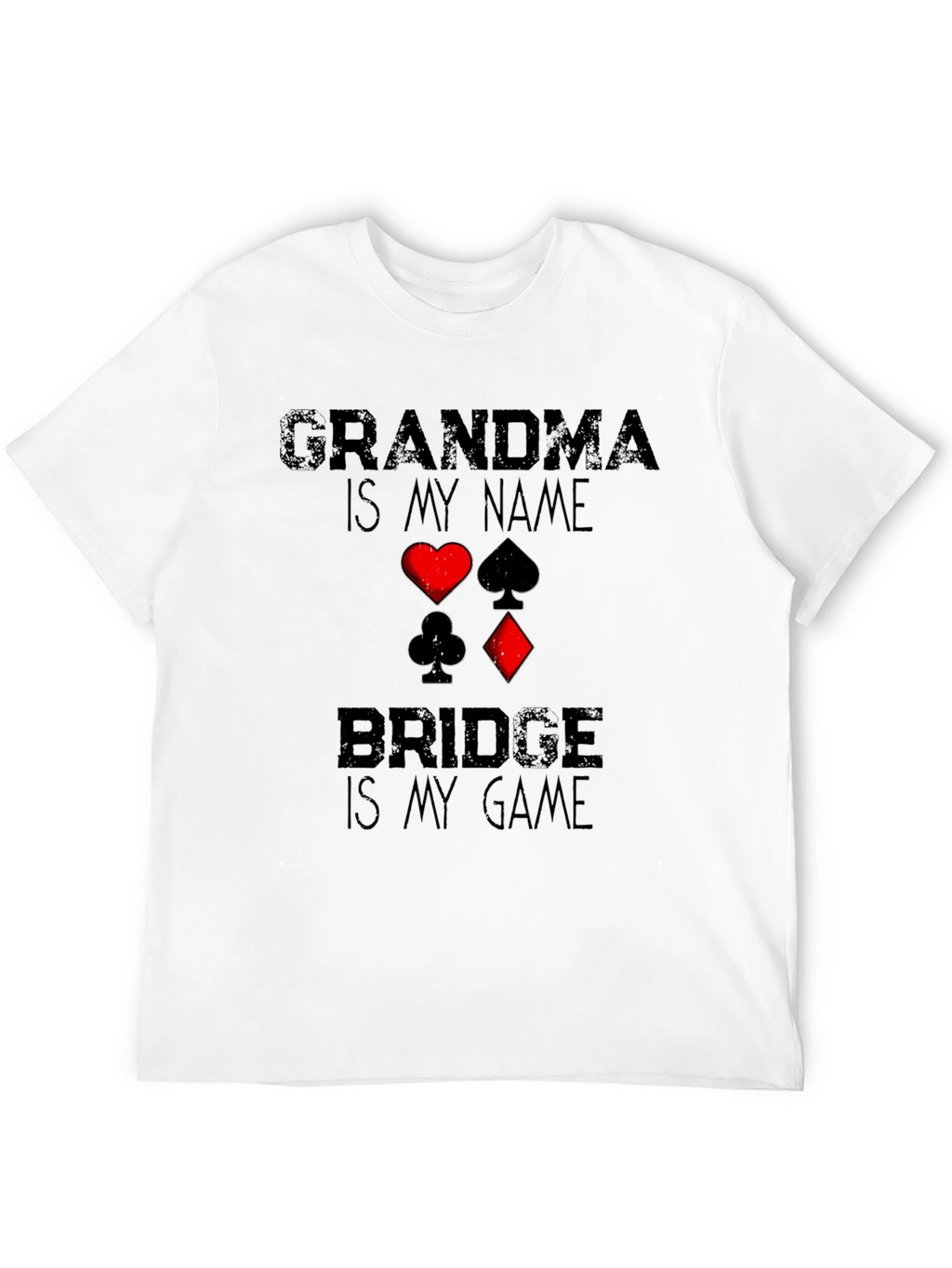 Grandma Bridge Game T-Shirt: Playing Card Suits Graphic Tee