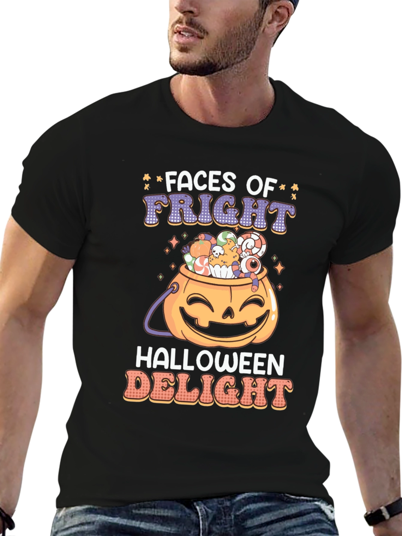 Faces of Fright Halloween Graphic Tee