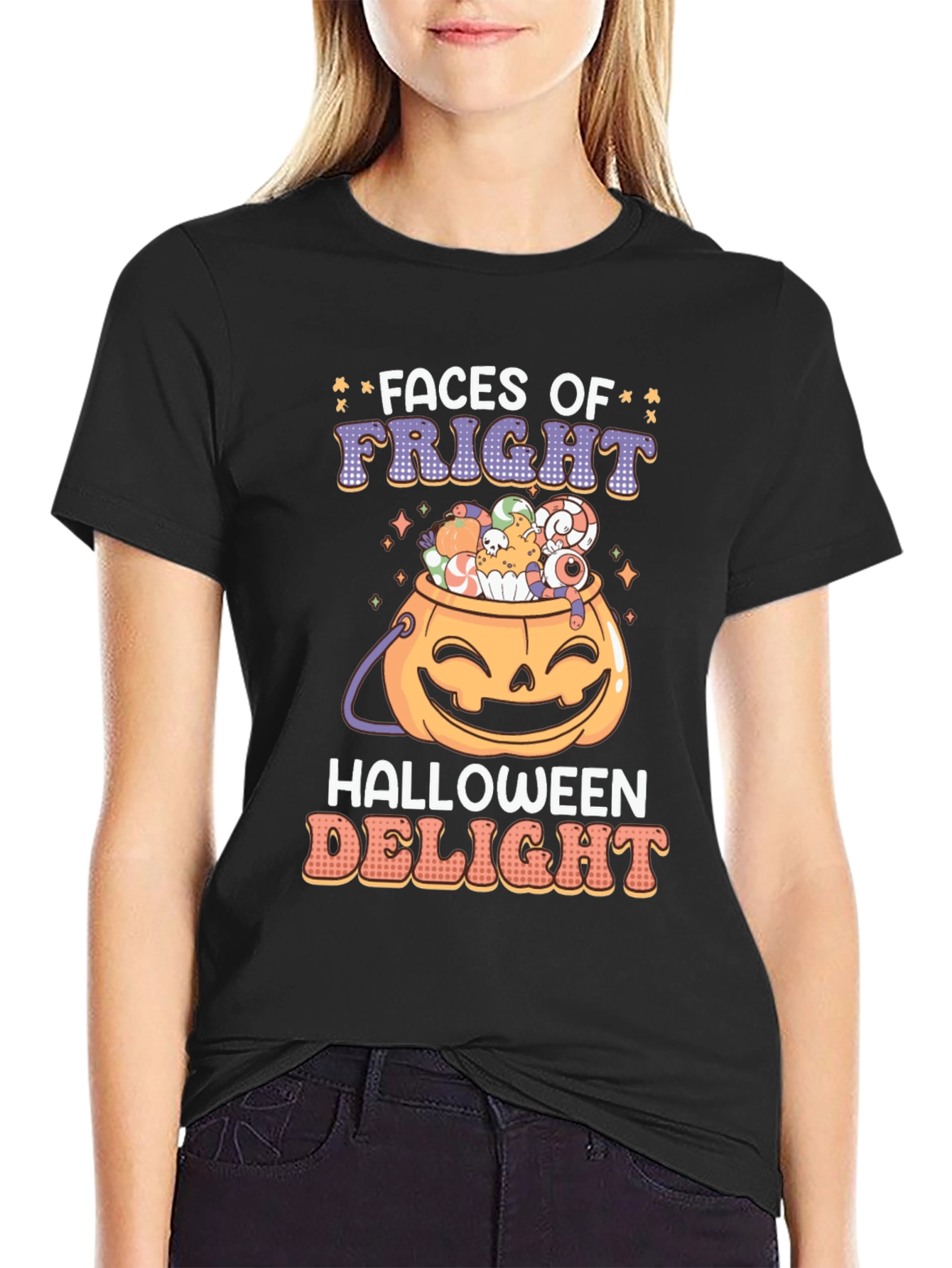 Faces of Fright Halloween Graphic Tee