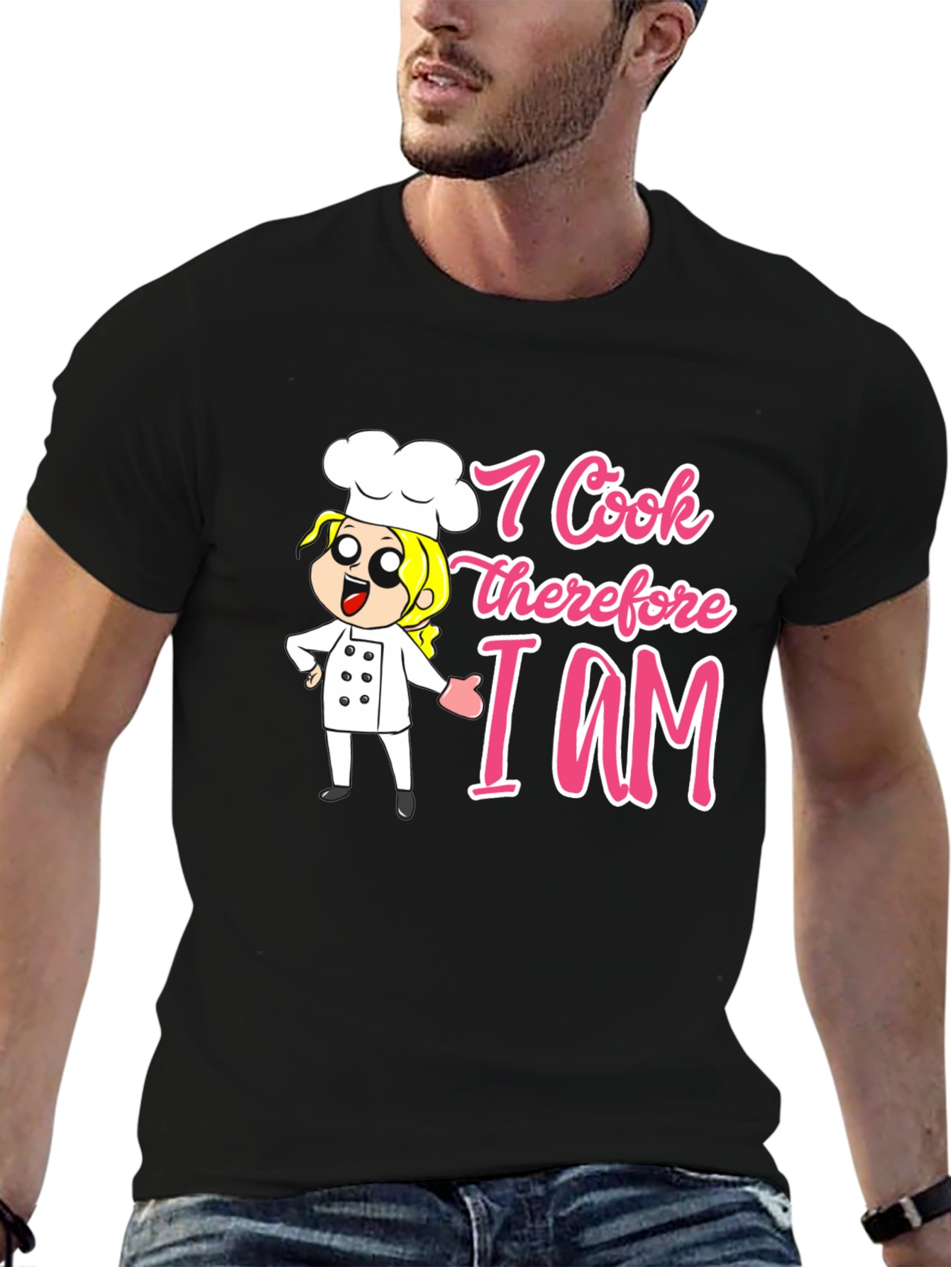 I Cook Therefore I Am T-Shirt Funny Chef Tee