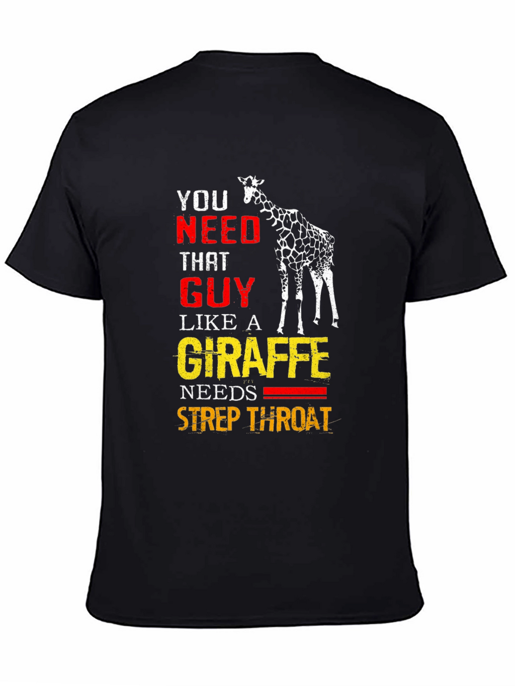 Funny Giraffe Strep Throat Graphic T-Shirt