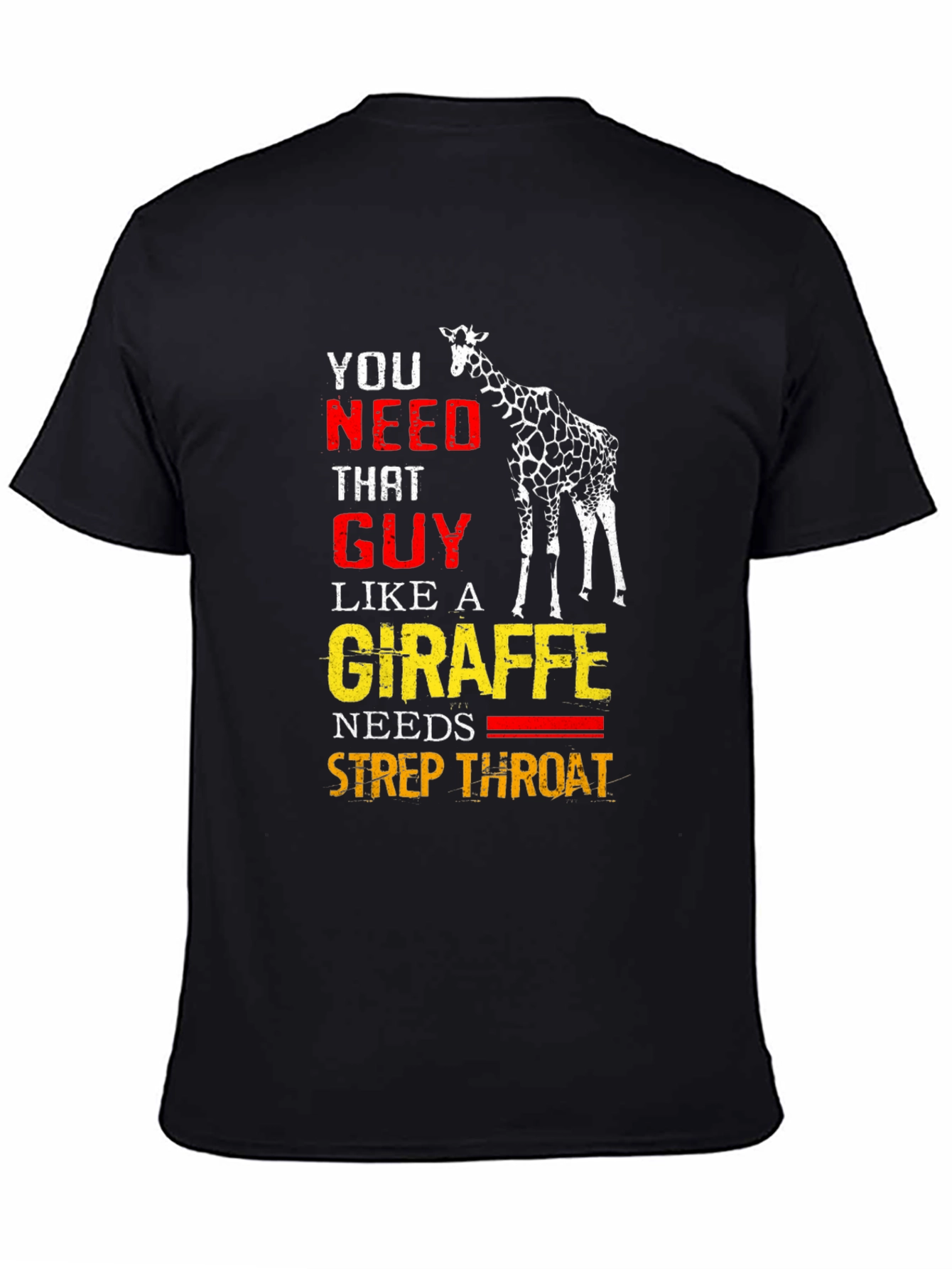Funny Giraffe Strep Throat Graphic T-Shirt