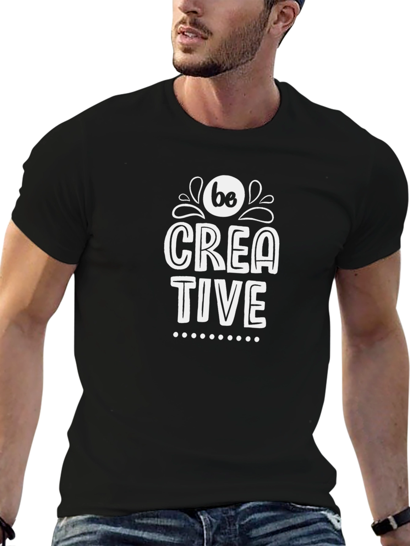 Be Creative Graphic Tee - Black Cotton Blend
