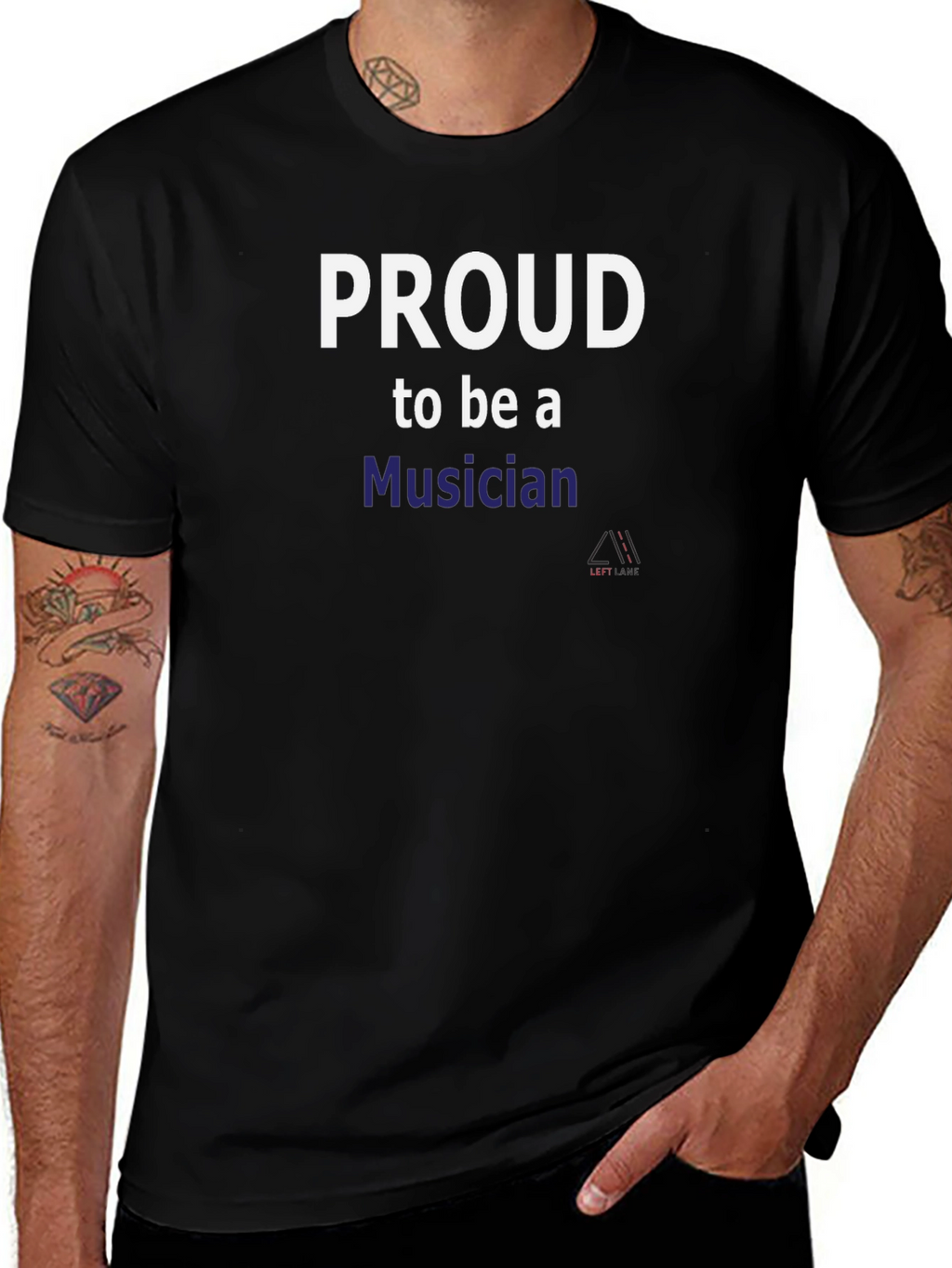 Proud Musician Black Tee - Music Lovers Statement Shirt